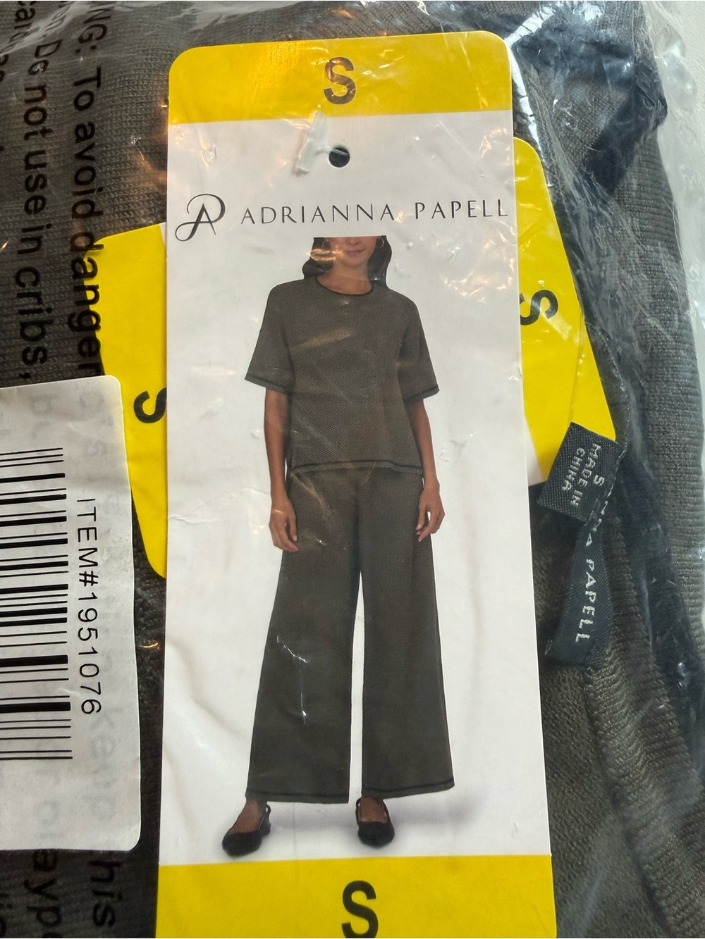 Adrianna Papell Olive Green Wide-Leg Knit Pantsuit